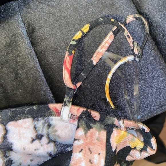 New look floral black sheer bottom sleeveless maxi  dress Sz S - Picture 11 of 14